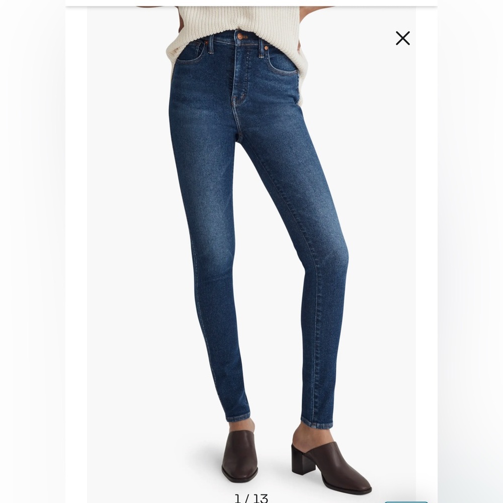 Madewell High Rise Dark Blue Jeans new without tags 10” high rise skinny crop